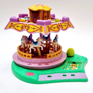 Polly Pocket Carousel, Polly Pocket Vintage, Polly Pocket Merry-go-round, Polly Pocket Playset, Polly Pocket Toy, Polly Pocket Amusement