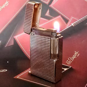 ST Dupont Lighter Ligne 1 Big Model Gold Plated 1960s Diamond Head Vintage Unique RARE