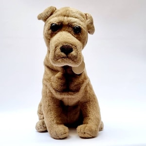 Vintage '90s Shar pei  Plush Dog Toy Hand Crafted Aurora Classics Plush Puppy Dog