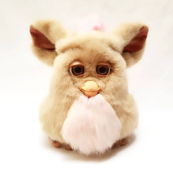 Furby 2005 Emoto Tronic Model 59294 Sand Furby Tan Fur Brown Eyes