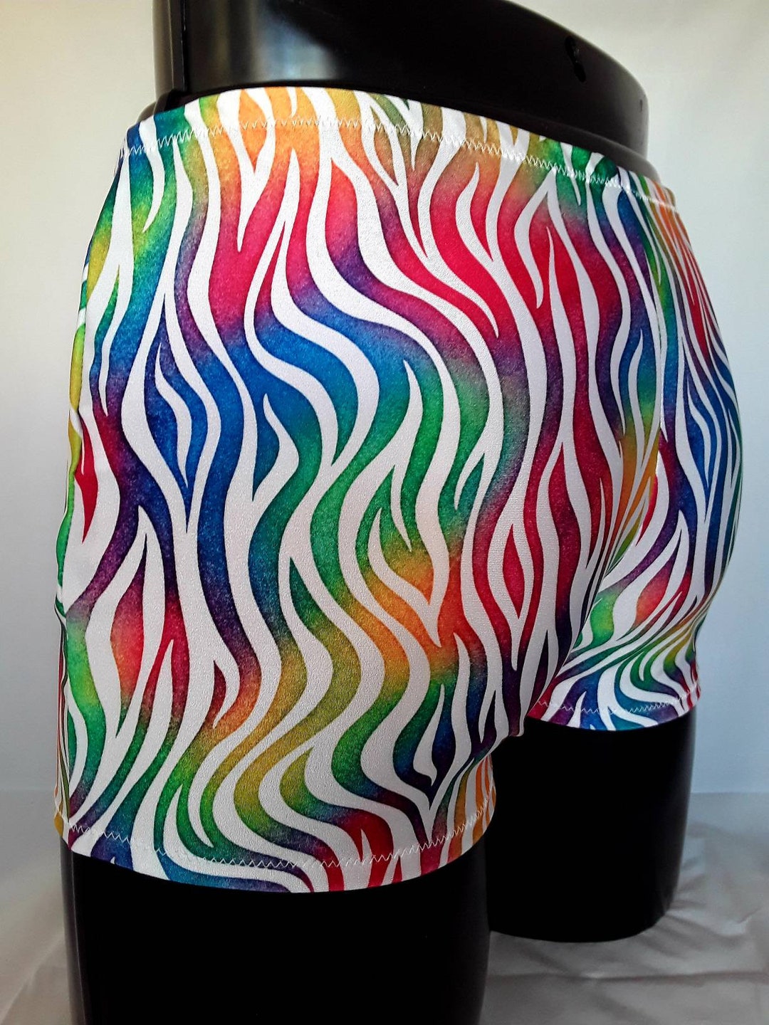 Mens Lycra Boxers Rainbow Tiger Stretch Shorts Festival Etsy UK