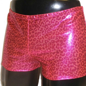 Mens Hotpants, Zambezi, Mens Festival, Boxers, Leopard Print, Pink, Lycra Shorts, Hot Yoga, Bikram, Burning Man, Festival Wear, Gay, Pride image 1