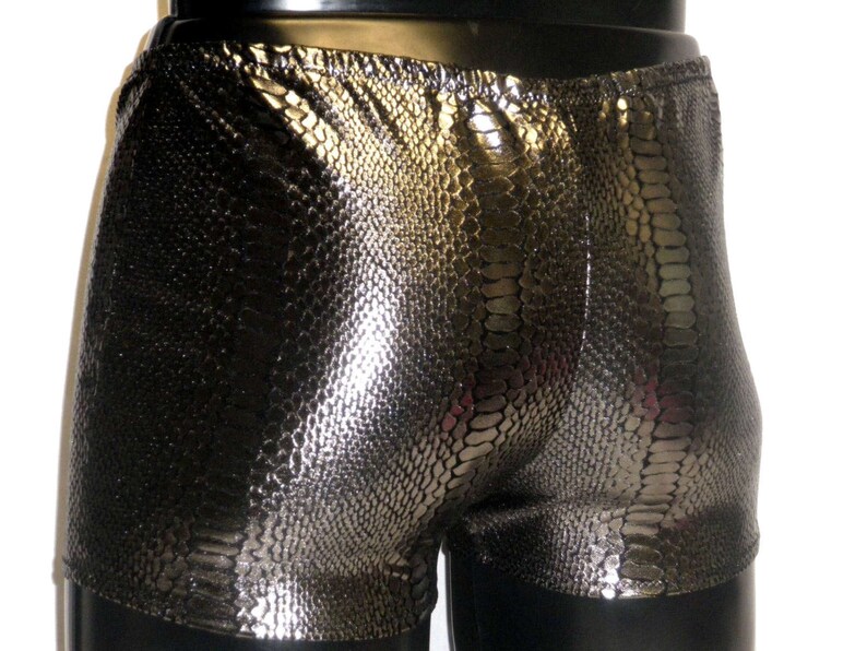 Mens Metallic Shorts Spandex Hotpants L XL Booty Shorts Etsy