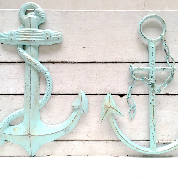 Anchor Decor, Nautical Decor, Anchor Wall Art, Nautical Anchor, Metal Anchor Nautical Decor, Blue Anchor, Custom Color, Nautical Wall Art