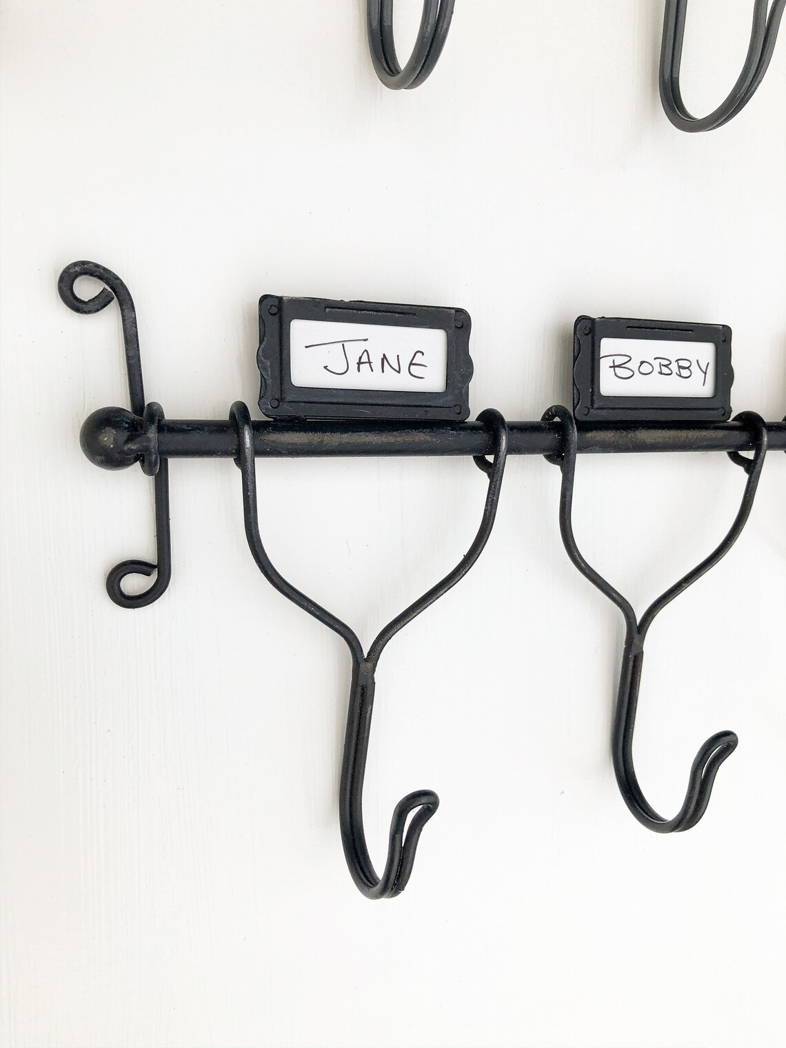 5 Hook and 3 Hook Metal Wall Hooks with Name Tags Custom Etsy