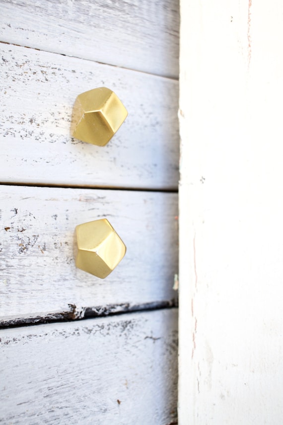 Geometric Knobs Gold Decor Knobs Gold Knobs Drawer Knobs Etsy