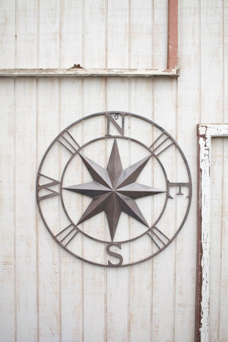 31 5 Nautical Wall Art Metal Compass Decor Black