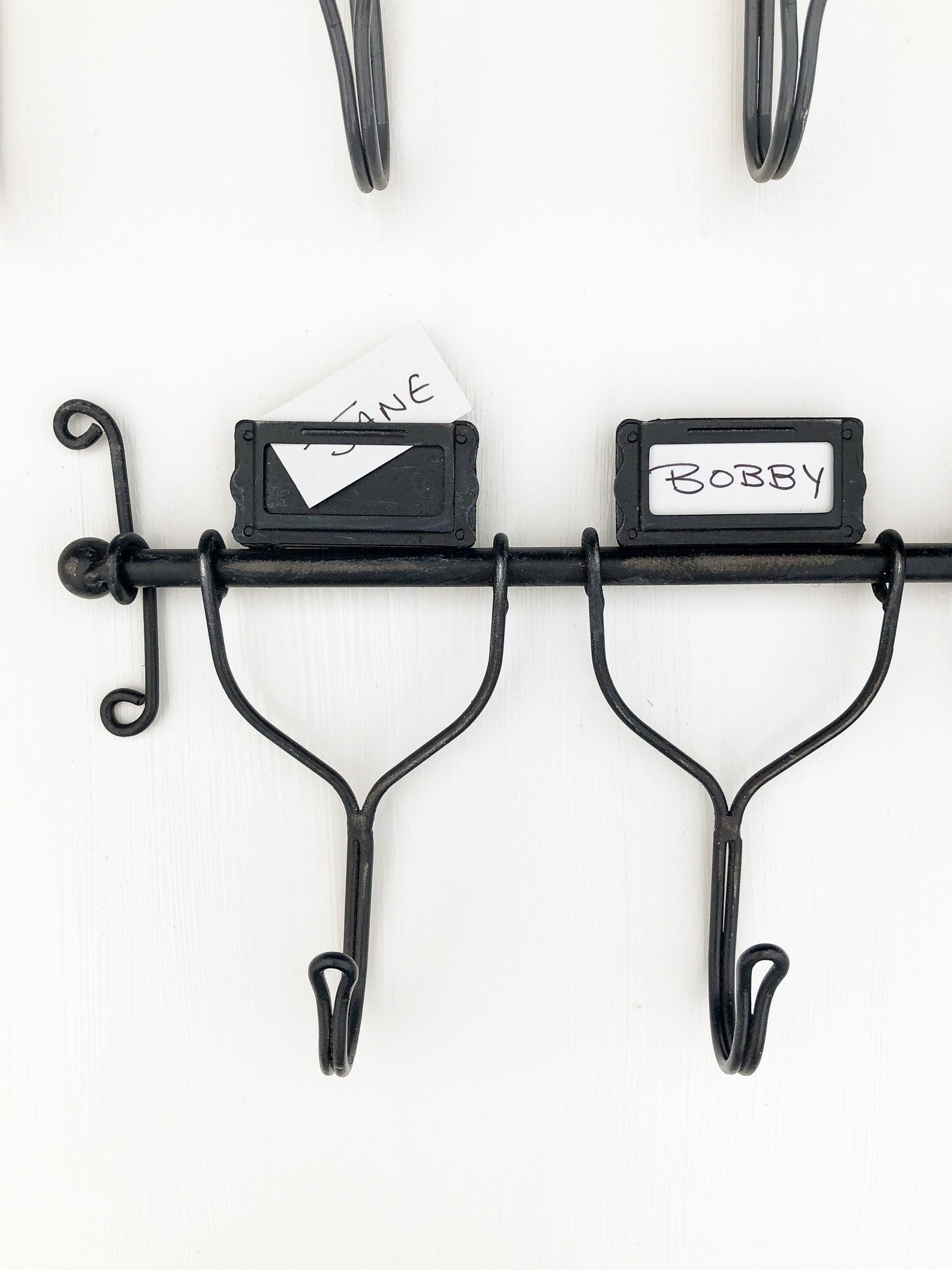 5 Hook and 3 Hook Metal Wall Hooks with Name Tags Custom Etsy