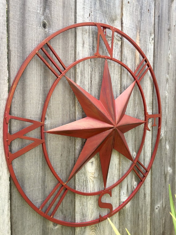 Nautical Wall Art 26 Metal Compass Nautical Wall Art 26 Metal Compass Decor Red