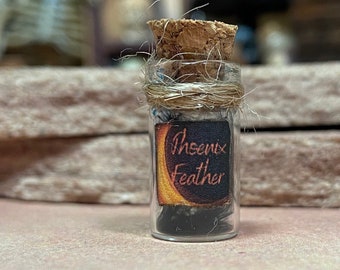 Haunted Dollhouse Miniature Potion Bottle, 1:12 Scale Wizard Accessory, Phoenix Feather