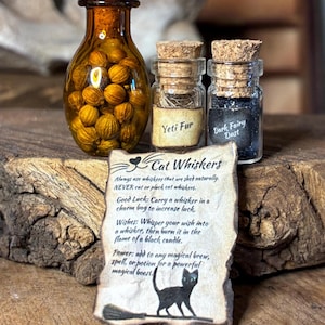 Mini Witch Potion Bottles and Grimoire Spell Sheet: Haunted Dollhouse Accessory