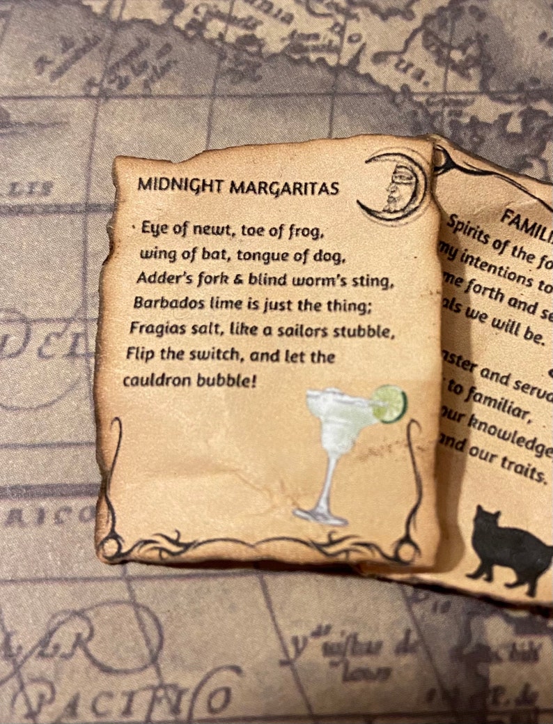 MIDNIGHT MARGARITAS Spell Sheet Dollhouse Miniature Etsy