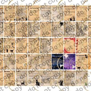 PRINTED Dollhouse Miniature Labels and Spells, Witchy Halloween Accessories