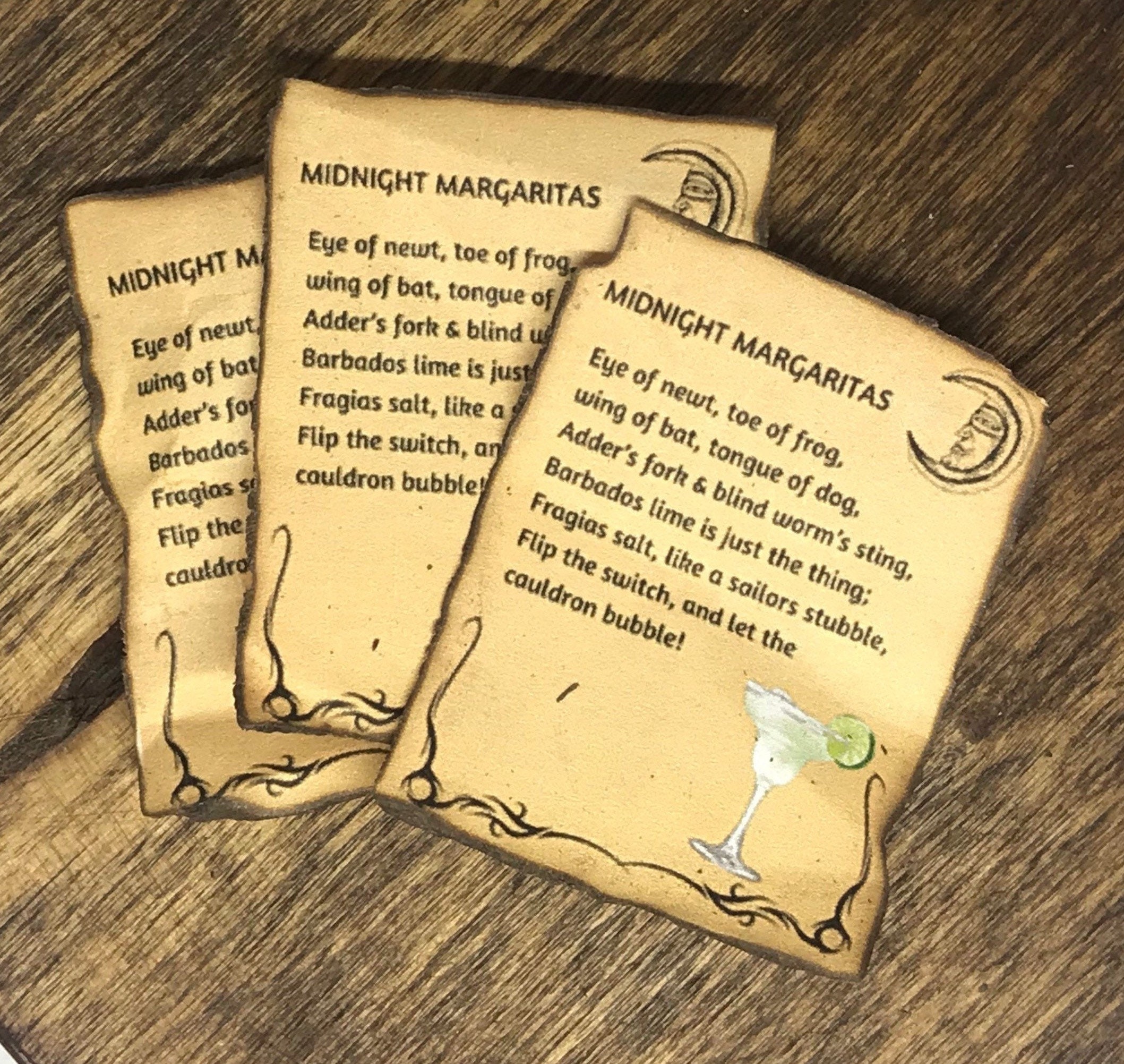 MIDNIGHT MARGARITAS Spell Sheet Dollhouse Miniature Etsy