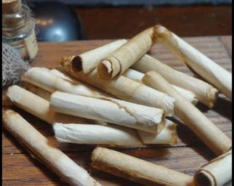 Miniature Halloween Hand aged scrolls, for 1/12 Dollhouse, Apothecary, Witch, Wizard, Fairy Garden, Library Accessory