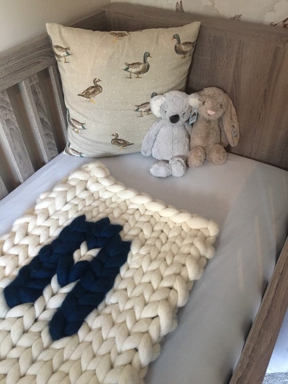 knitted personalised baby blankets