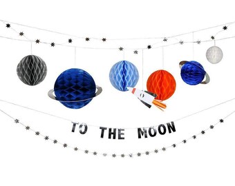 Space Garland - Perfect for Blast Off and To The Moon Space Parties!