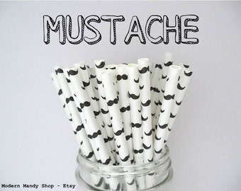 Mustache Paper Straws (Pack of 25 or 50) **Weddings, Parties, Showers, Gifts** Mustache Party, Little Man Party, Black & White