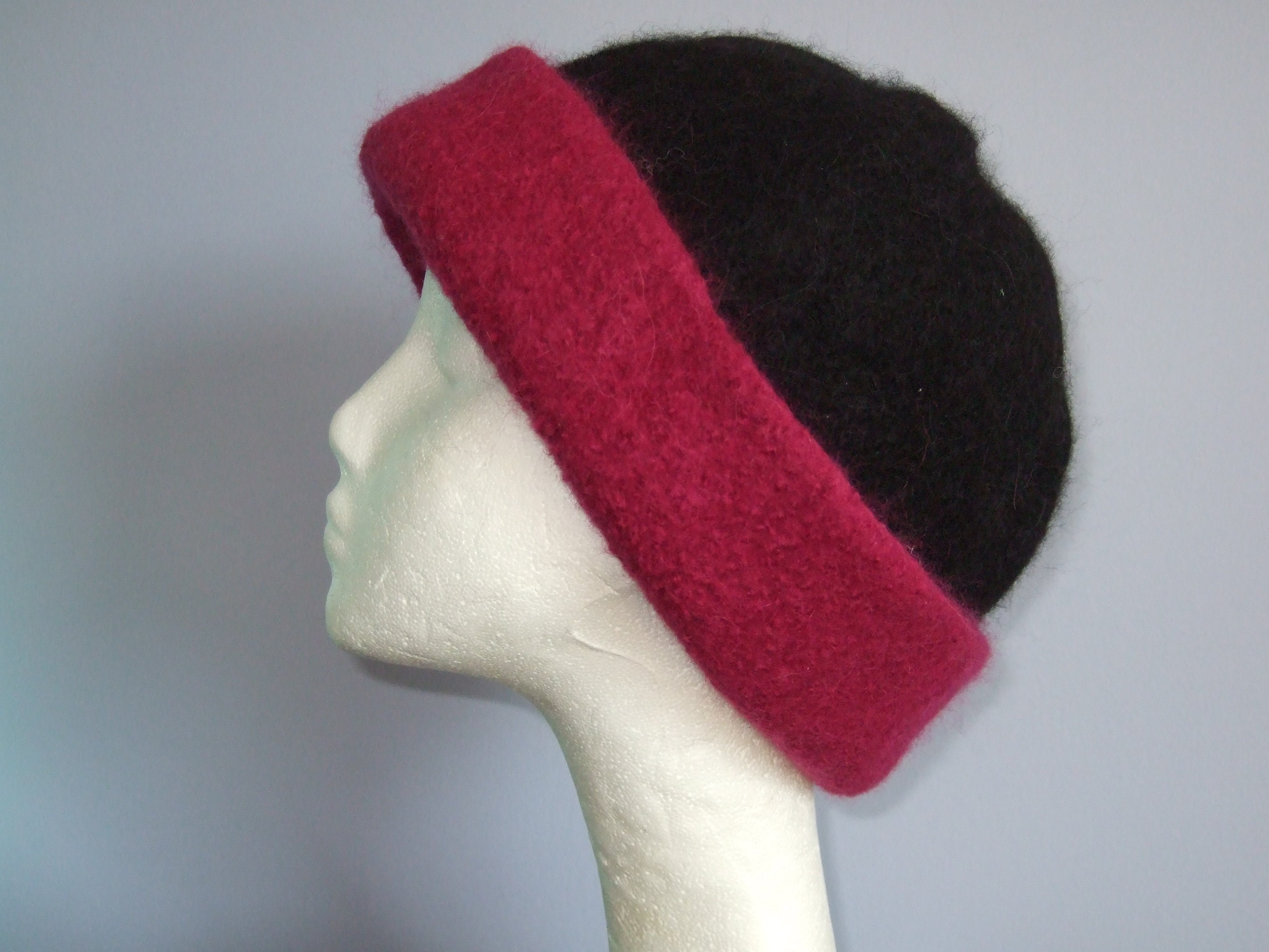 Ladies Winter Hat/felted Hand Knit 