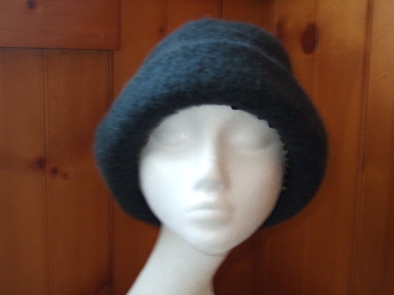 Winter Chemo Hat/Hand Knit Cancer hat/Handmade Felted Wool/FREE SHIPPING/Hand Knit Felted Alpaca Winter Hat/Curled Brimmed warm headwear