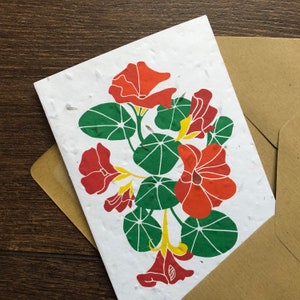 Carte de graines de capucines à planter avec enveloppe végétalienne Nouveau-né / Félicitations Carte de fête des mères Carte de remerciement maman image 3