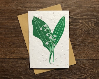 Lily of the Valley Plantable Wildflower Seed Card: May Birth Flower