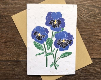 Purple Pansy Plantable Seed Card – Summer Birthday, Thank You