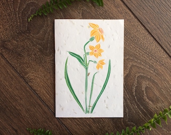 Daffodil Seed Card - Plantable March Birthday Card