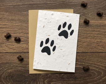 Plantable Dog Paw Print Card: Gotcha Day, Pet Loss Sympathy
