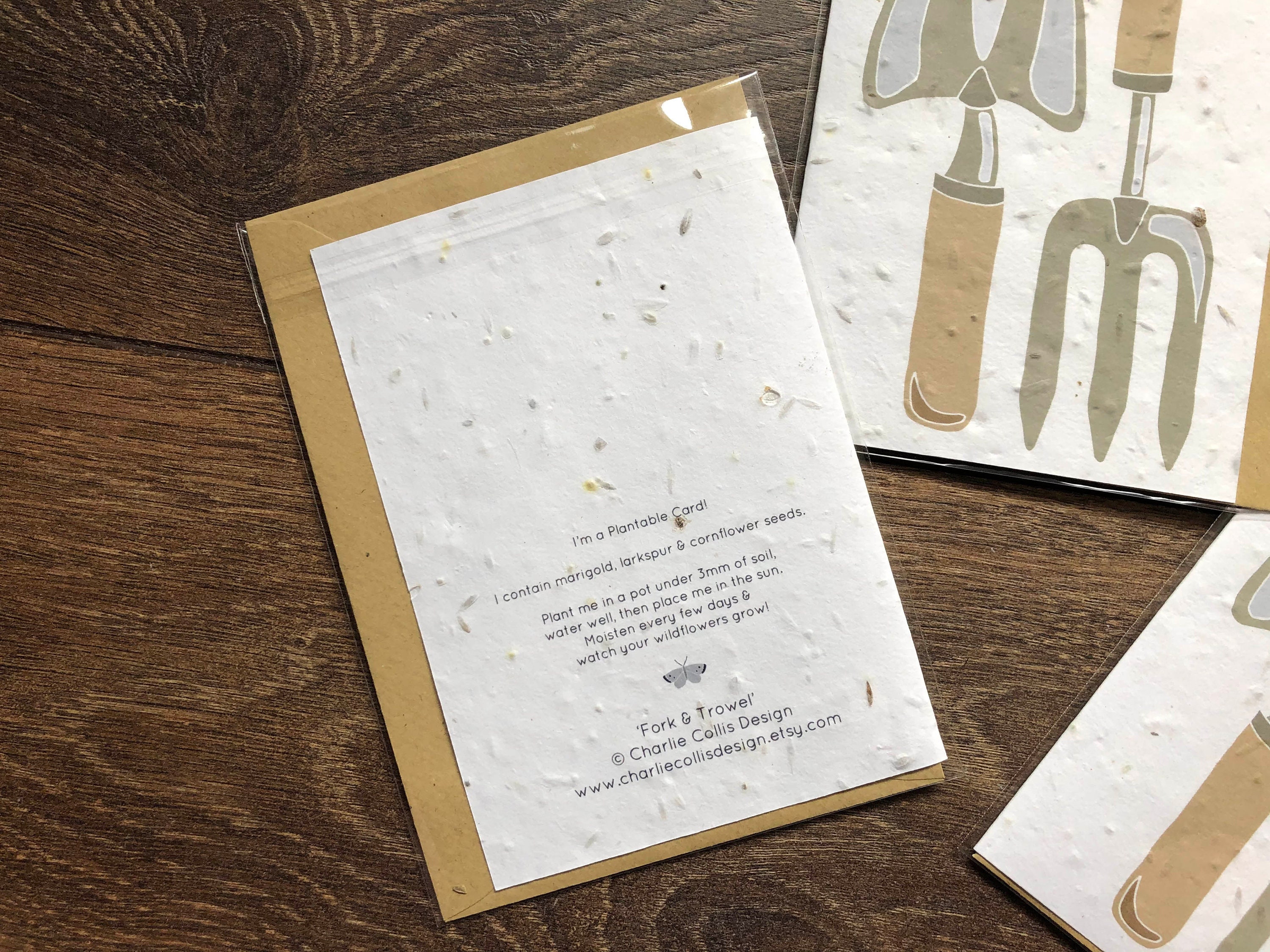Pack of 3 Plantable Seed Cards with Envelope Garden Tools Etsy