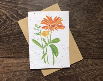 Marigold design Plantable Wildflower Seed Card: New Home, Housewarming