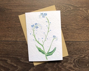Forget-Me-Not Wildflower Seed Card – Plantable Cotton Anniversary Card