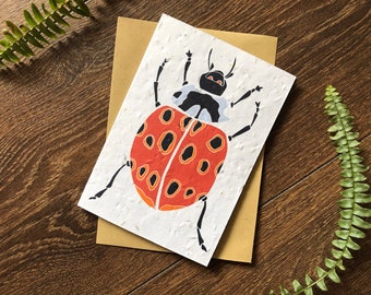 Ladybird Plantable Wildflower Seed Card: Vegan Gardener Gift