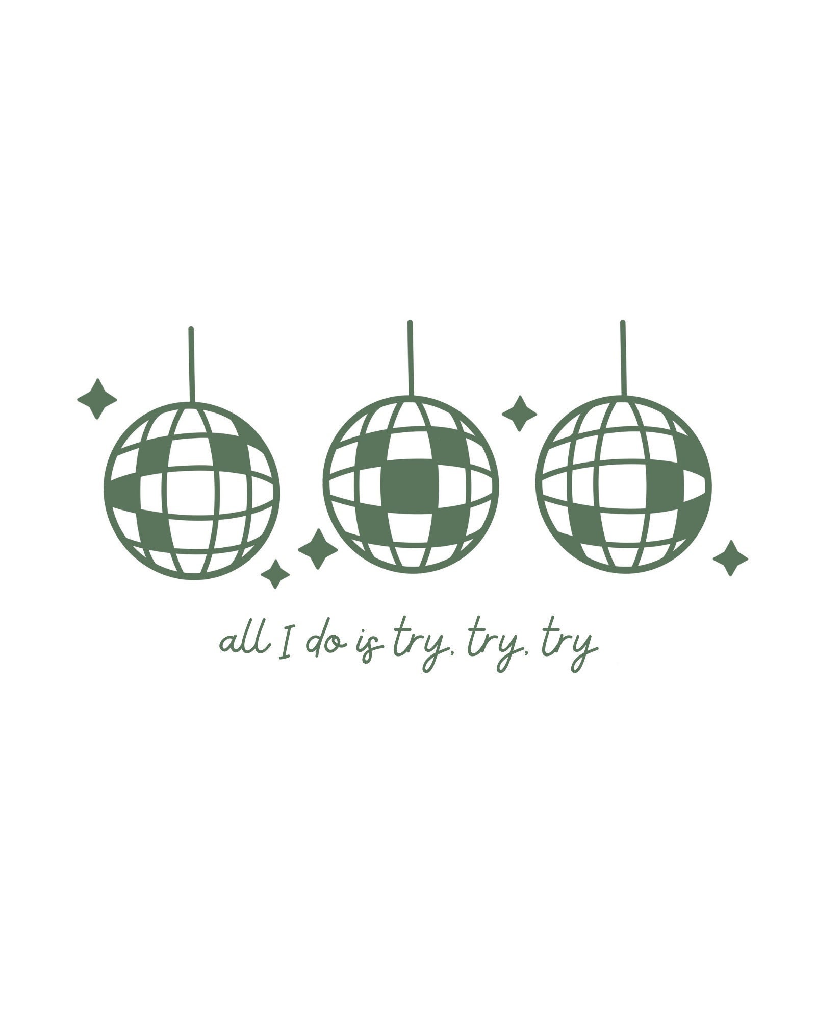 Try Try Try Mirrorball Taylor Swift Digital Print Green Etsy