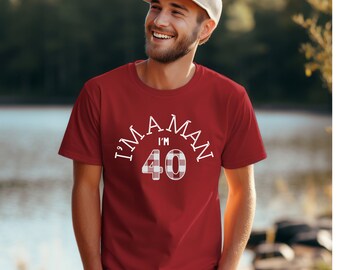 I'm a Man I'm 40 Men's Classic Short Sleeve T-Shirt, Funny Top Tee Shirt Tshirt for Dad Men Friend, Birthday 40 Years Gift Family Humor