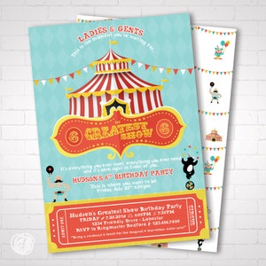 Greatest Show Circus Birthday Invitation