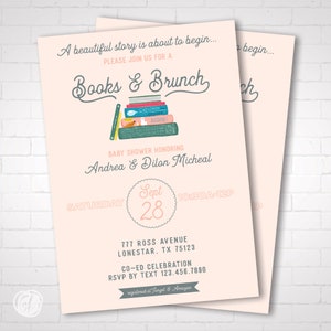 Books and Brunch Baby Shower Invitation