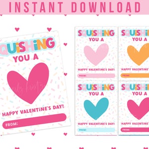 Squishy Valentine Printable • Squish Toy Valentine Card • Printable Valentine • Valentine’s Day • Kid Classroom Valentine • INSTANT DOWNLOAD