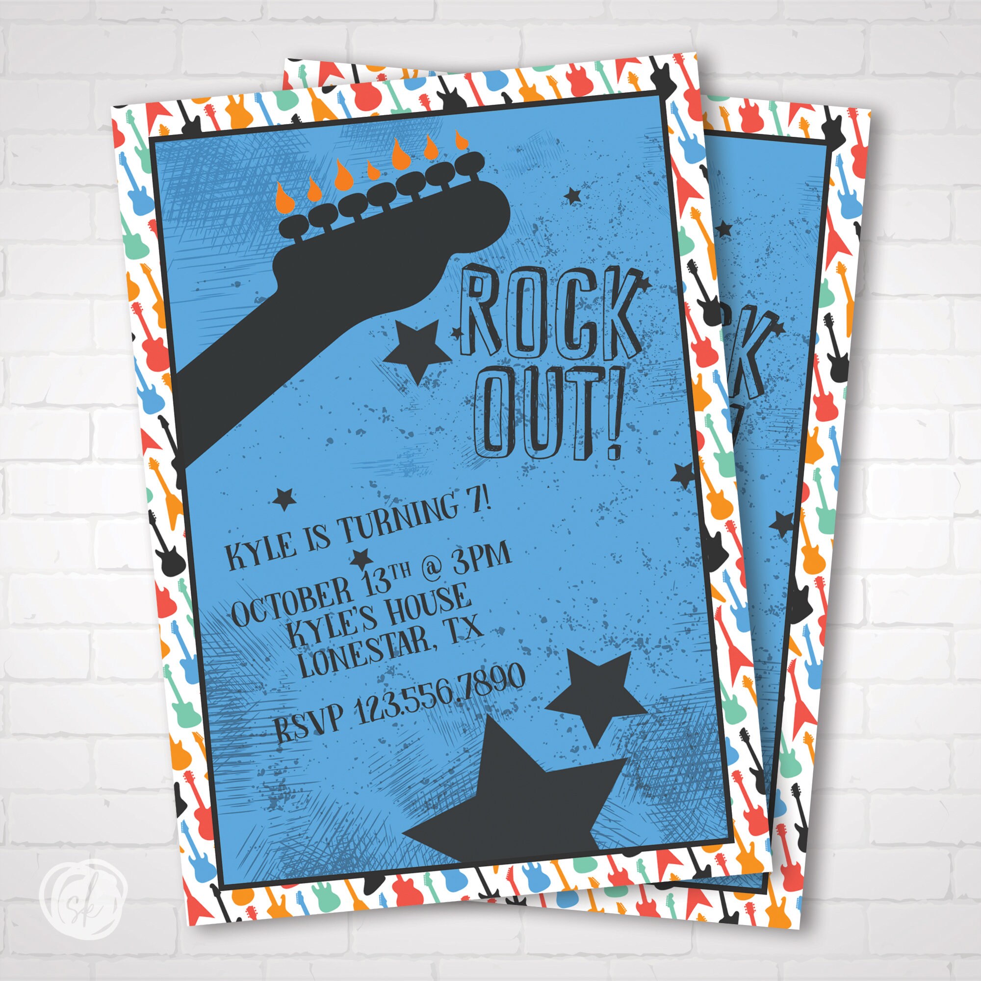 Rock Star Birthday Invitation