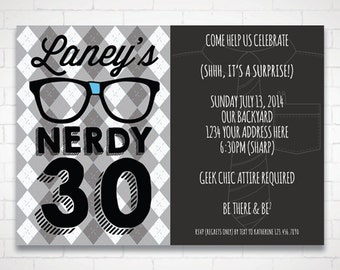 Nerdy Thirty Birthday Invitation