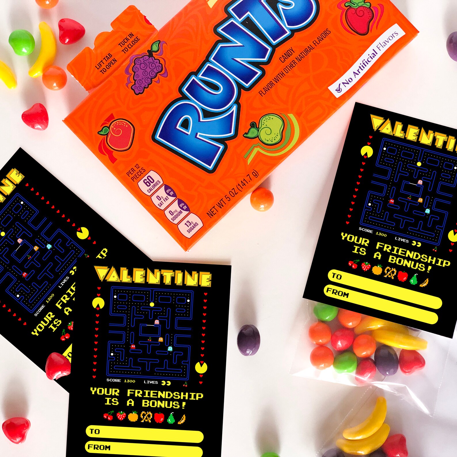 Pac man Valentine Printable Instant Download Etsy