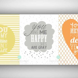 Printable 8x10 You Are My Sunshine Series Wall - Set of 3