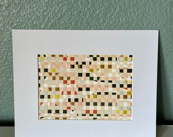 Colorful checkered paper weaving, Paper Weaving, Original Art, 5x7 Inches, Handmade