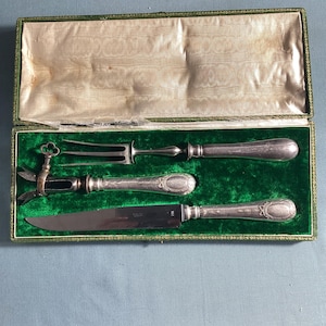 Vintage French Silverplated Carving Set