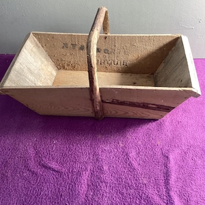 Vintage Wooden Trug Basket