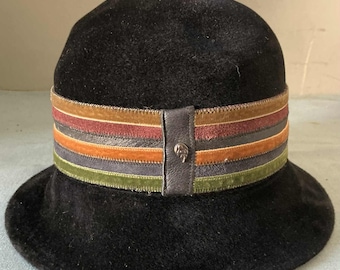 Vintage Helen Kaminski Raffia Rolled Brim Hat With Original 