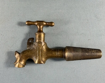 Antique MACON Wine Barrel Spigot Large Solid Bronze Faucet Architectural Garden Decor