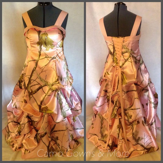 Pink Camo Wedding Dress Camo Prom Dress Etsy