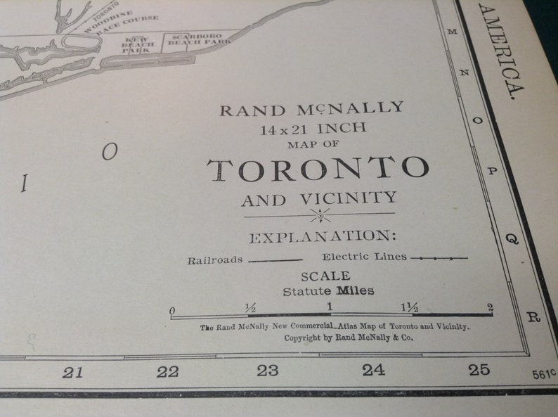 with fine details. Woodbine Race Course, Toronto University, Trinity College 1921 XL Antique Map of Toronto - Commercial size-20.5x14