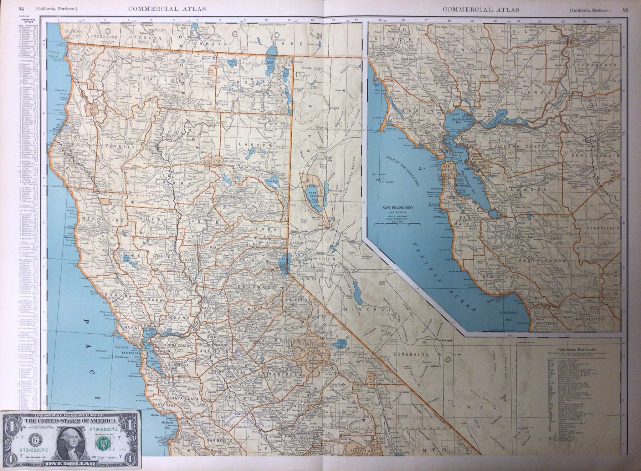 1931 Antike Karte von Nordkalifornien San Francisco | Etsy